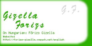 gizella forizs business card